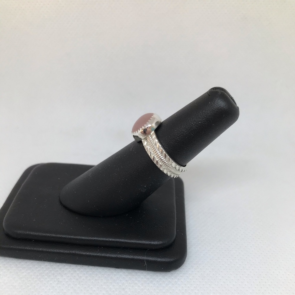 4Ct Rose Quartz Ring Handmade - Picture 3 of 4